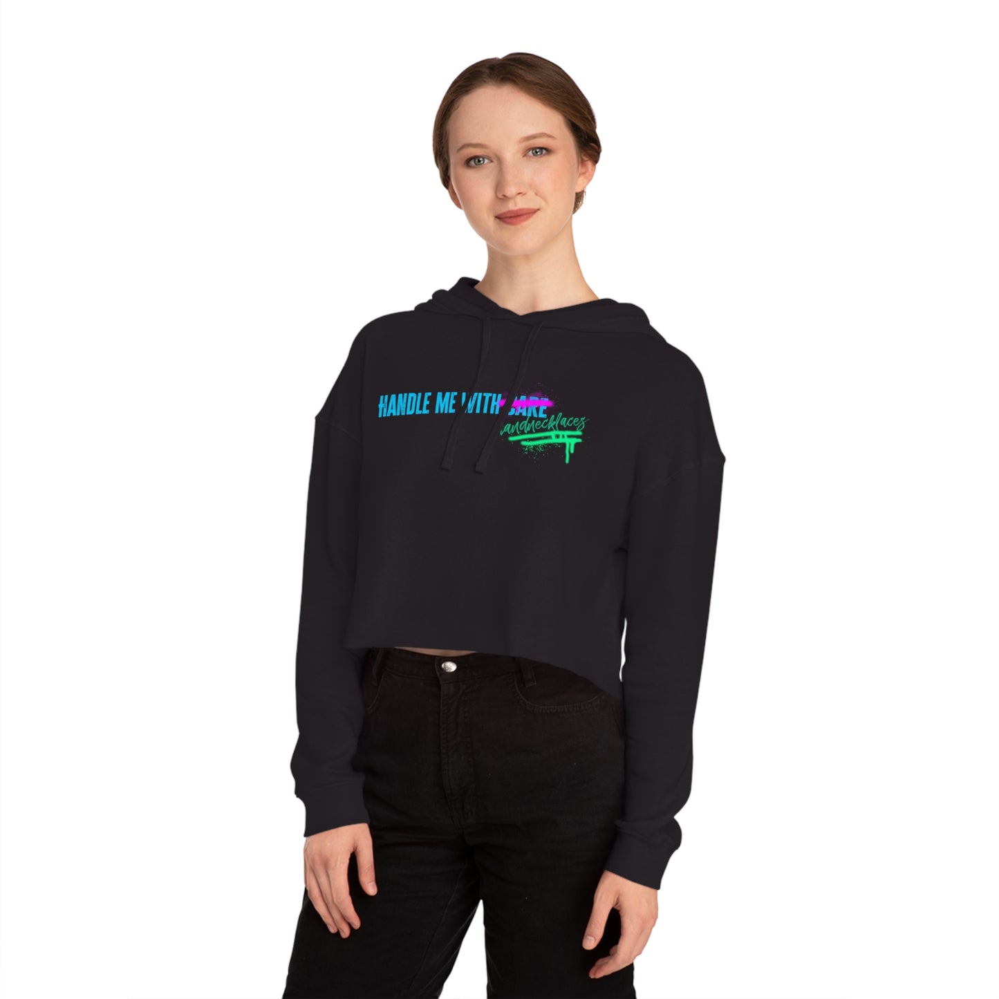 Handle Me With...  Crop Hoodie